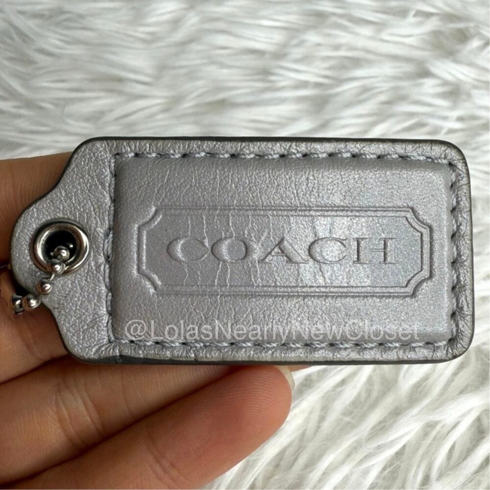 2" COACH Gray Fob Bag Charm Hang tag Hangtag